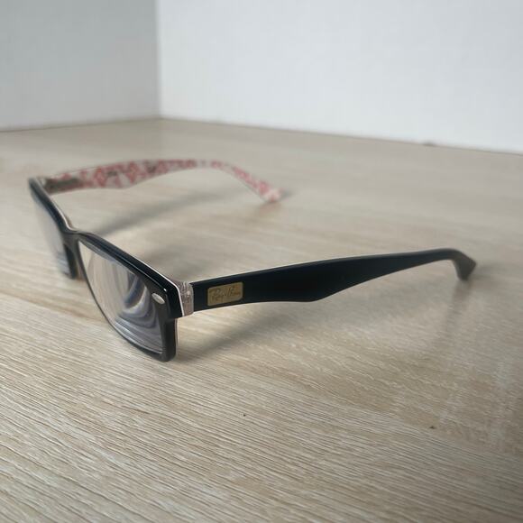 Ray-Ban RB5206 5014 Eyeglasses Black White Red Frames Only 52-18-140 - Picture 3 of 9